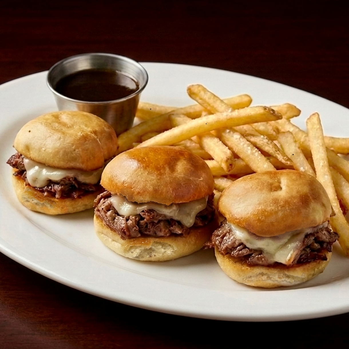 French Dip Sliders at Pandoras Steakhouse